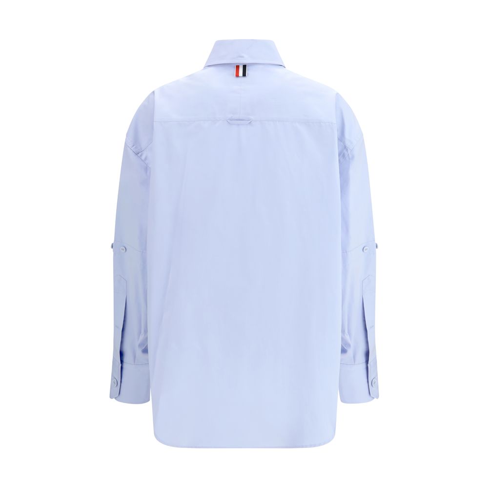 Thom Browne Blaues Baumwollhemd mit Muster