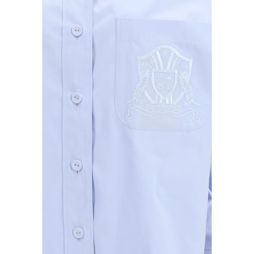 Thom Browne Blaues Baumwollhemd mit Muster