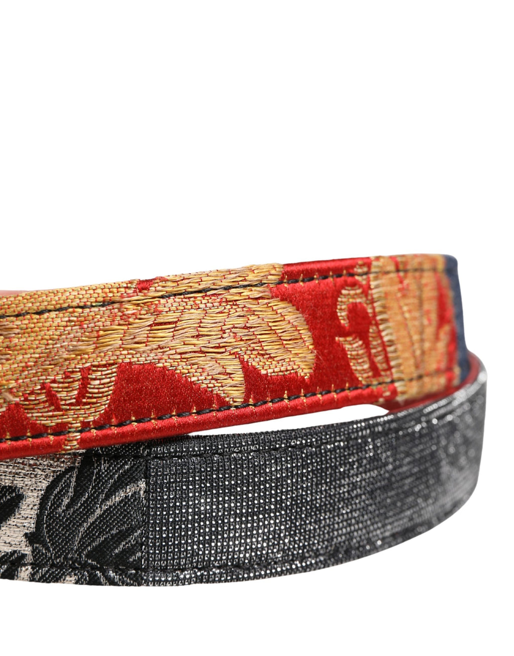 Dolce & Gabbana Multicolor Floral Jacquard Belt with Metal Buckle