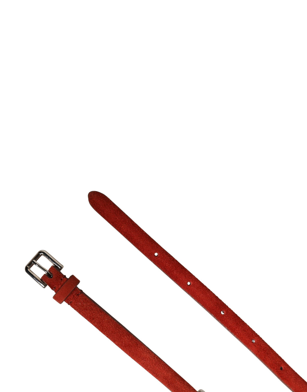 Dolce & Gabbana Red Velvet Belt with Crystal Embellishment and Chain