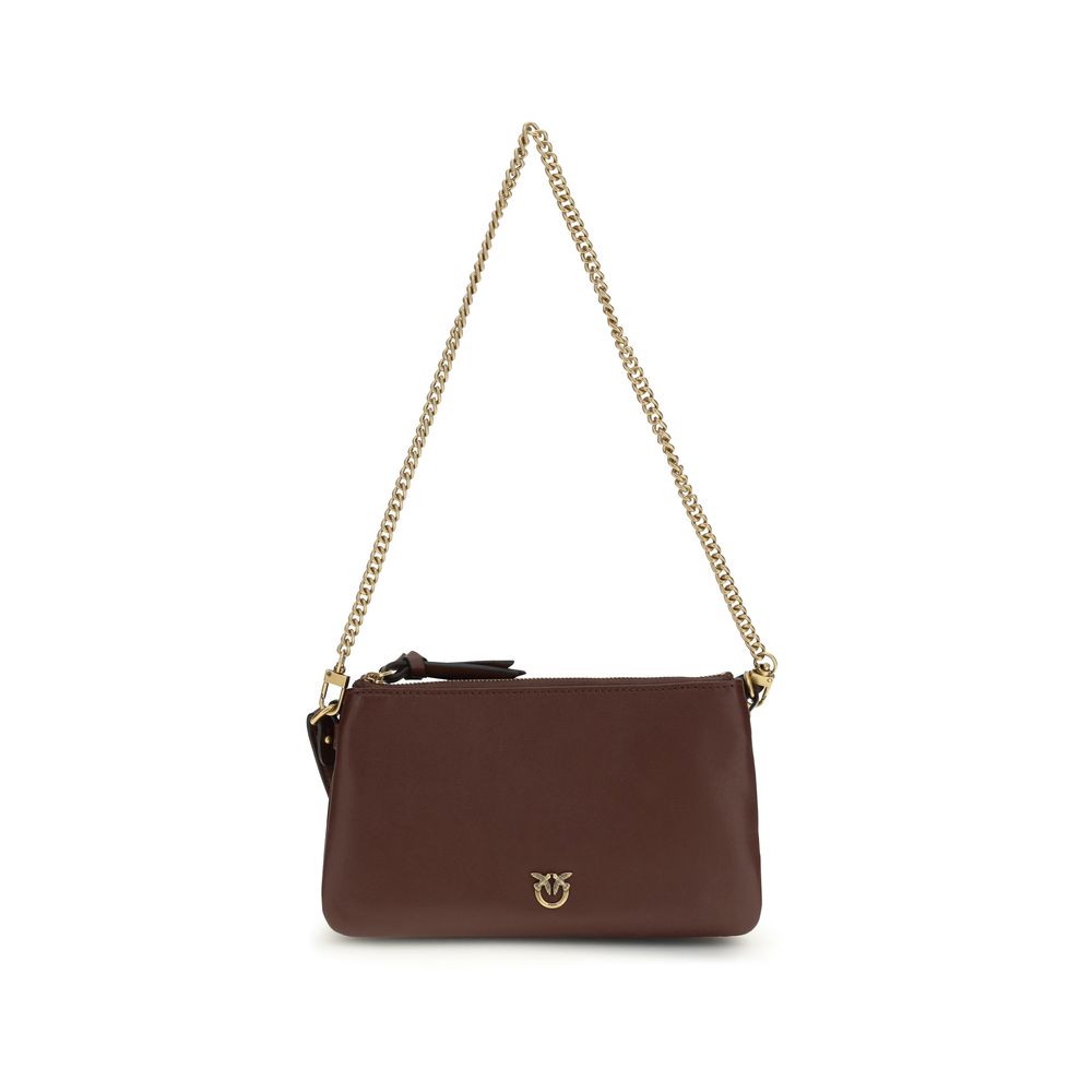PINKO Braune Kalbsleder Bos Taurus Schultertasche