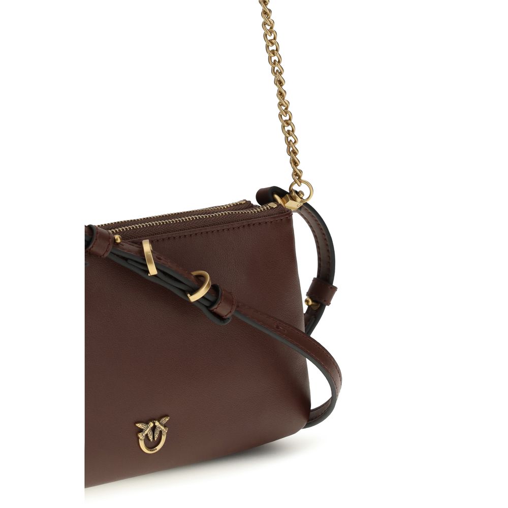 PINKO Braune Kalbsleder Bos Taurus Schultertasche
