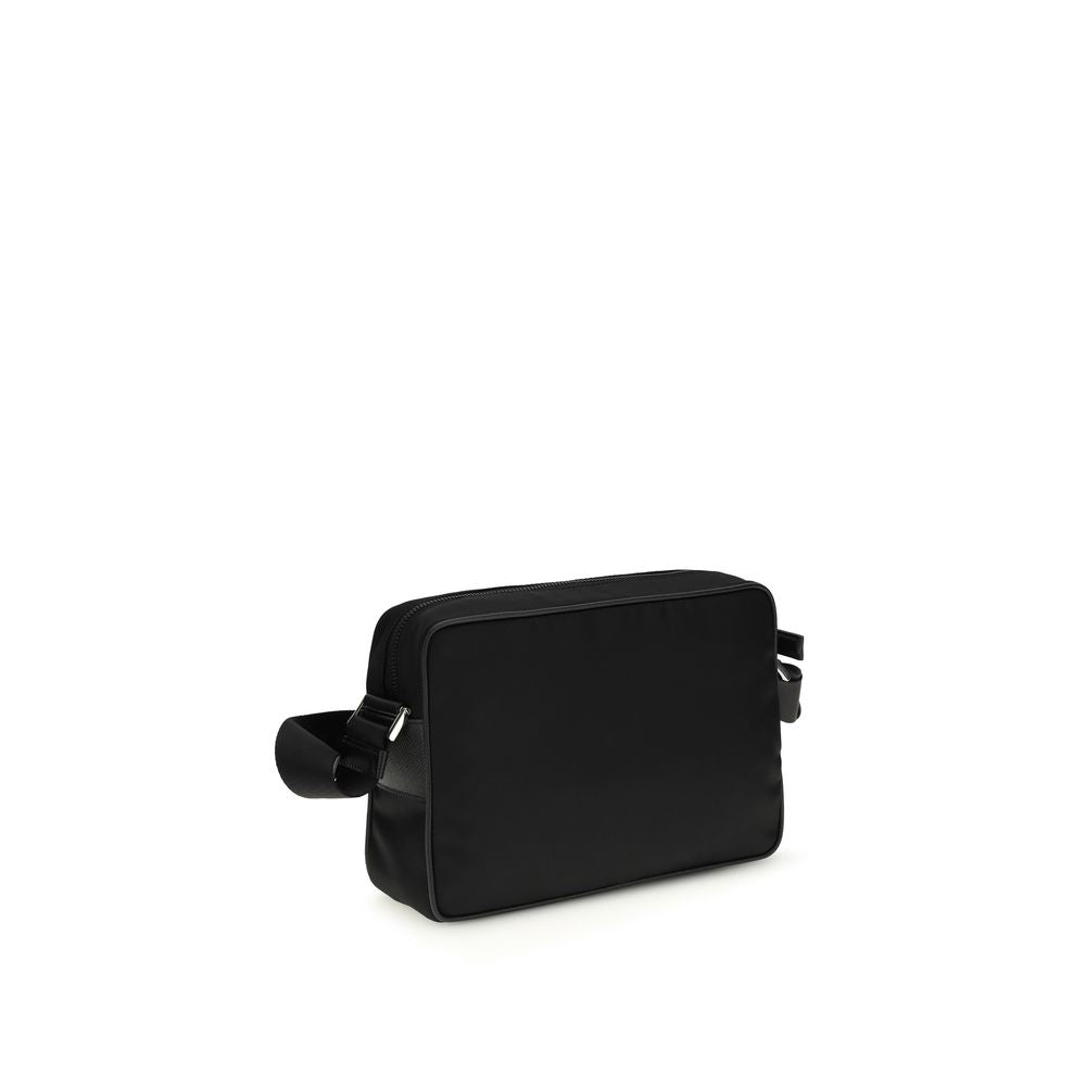 Prada Schwarze Schultertasche aus recyceltem Polyamid