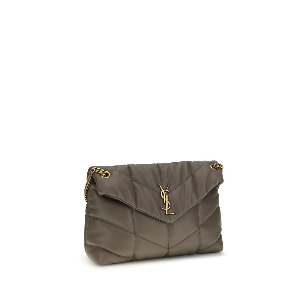Saint Laurent Graue Lammleder-Schultertasche