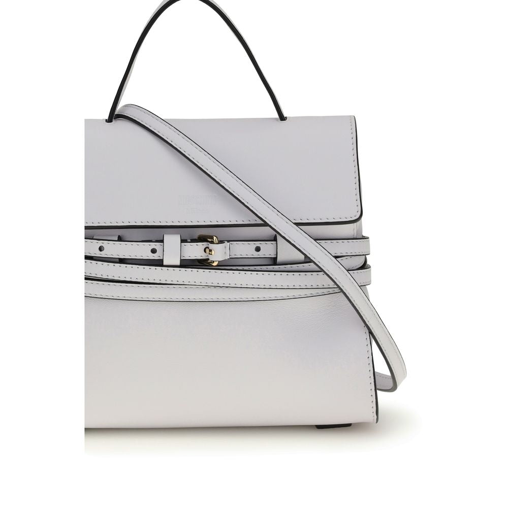 Moschino Weiße Kalbsleder Bos Taurus Handtasche