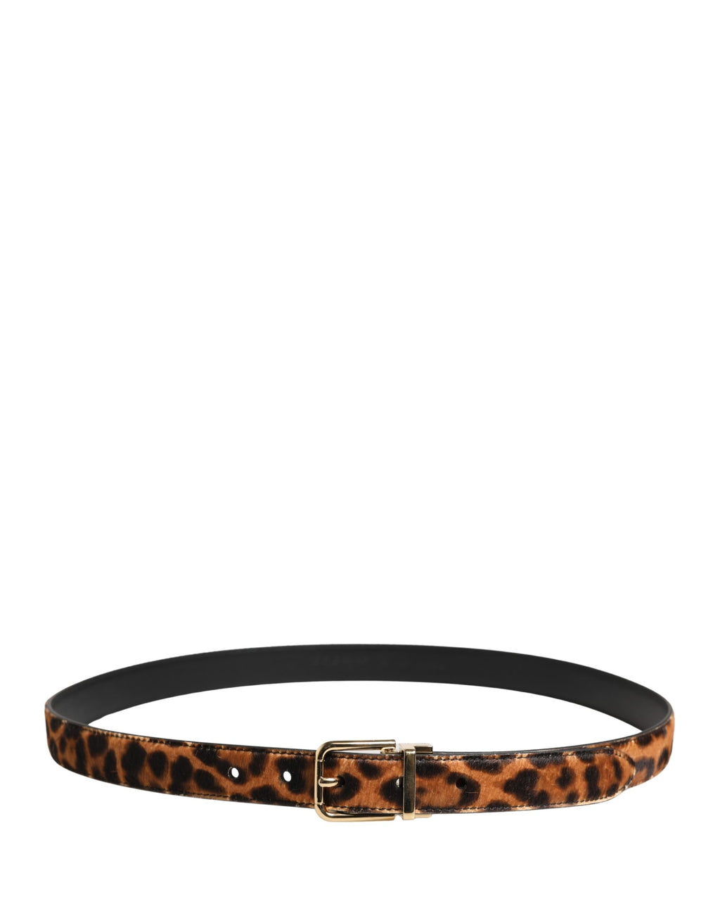 Dolce & Gabbana belt in brown leopard print calf hair with a metal buckle