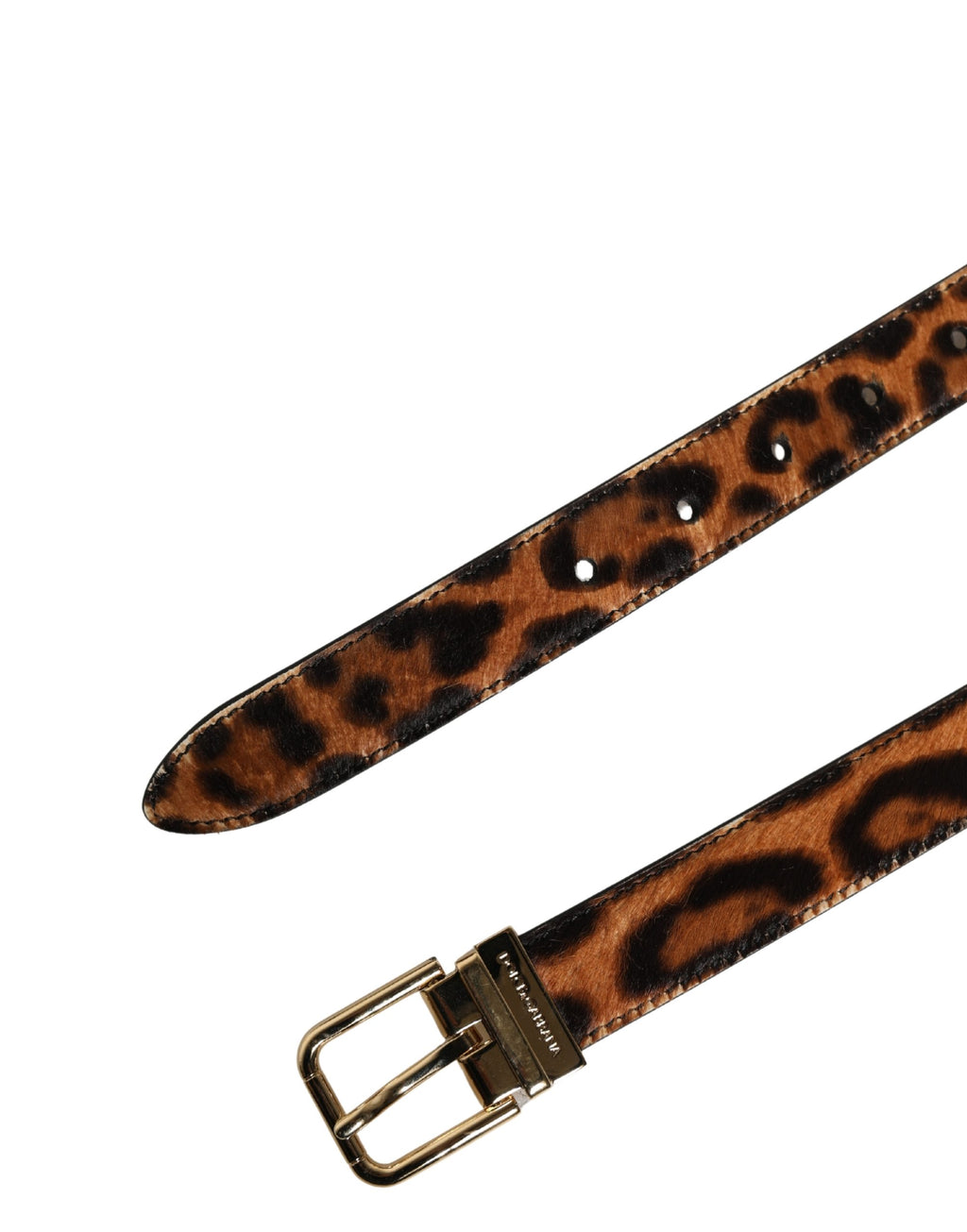 Dolce & Gabbana belt in brown leopard print calf hair with a metal buckle