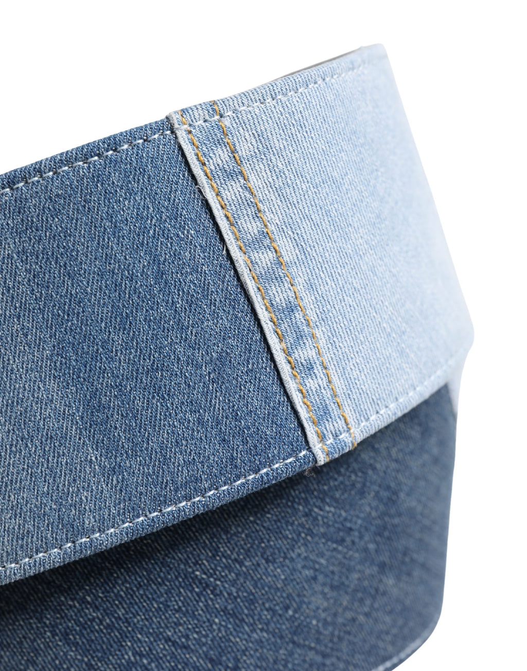 Dolce & Gabbana Blauer Gürtel aus zweifarbigem Denim mit goldener Metallschnalle