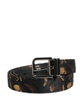 Dolce & Gabbana Gürtel aus mehrfarbigem Jacquard mit silberner Metallschnalle