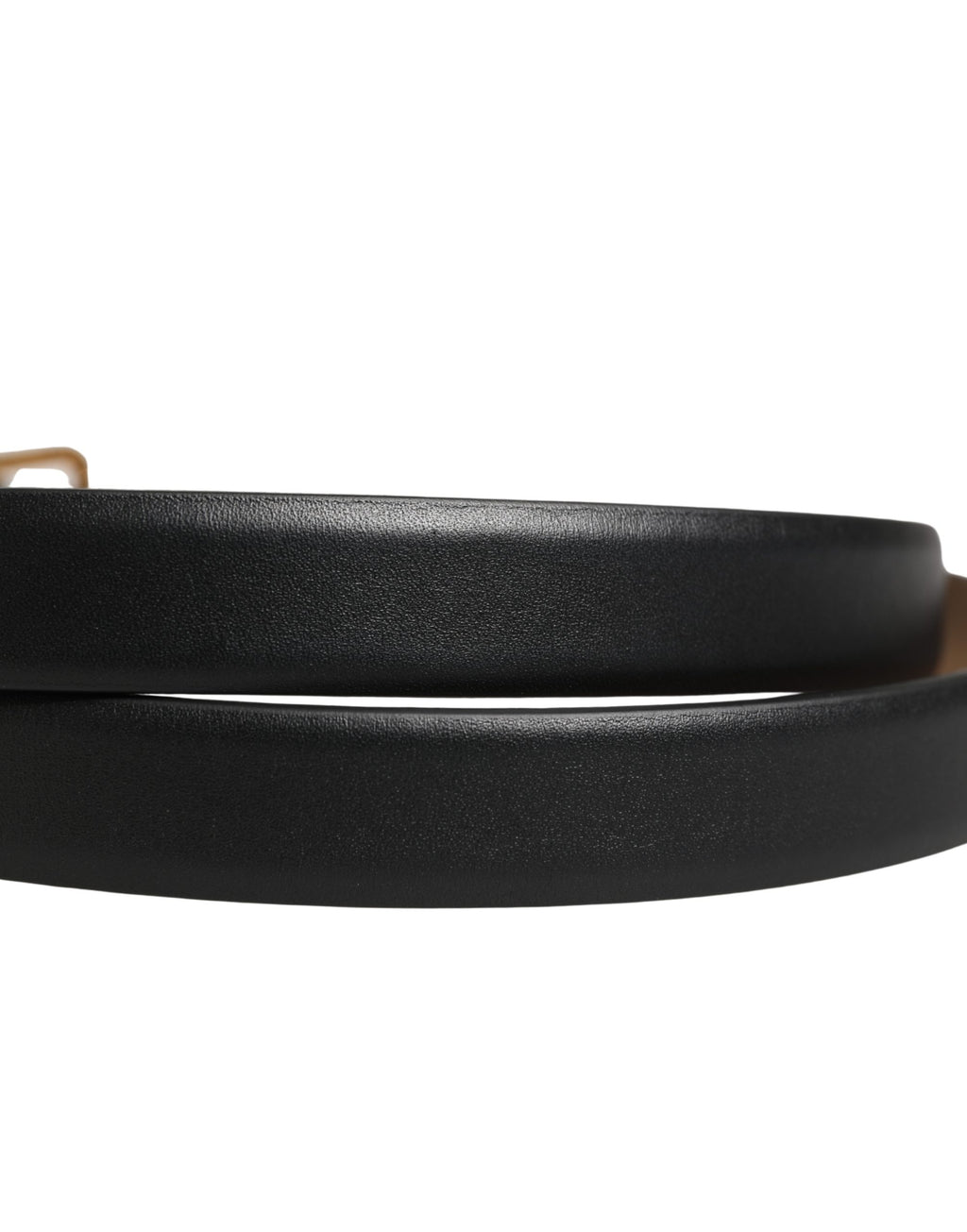 Dolce & Gabbana Black Classic Leather Belt with Gold Metal Buckle