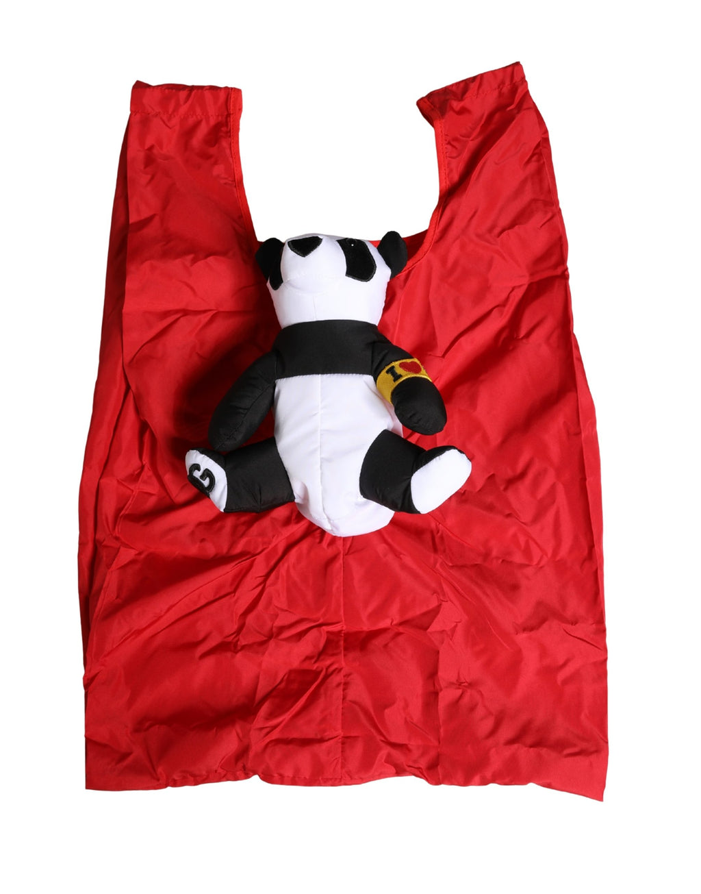 Dolce & Gabbana Men's Red Polyester Panda Print Tote Bag, Ecobag