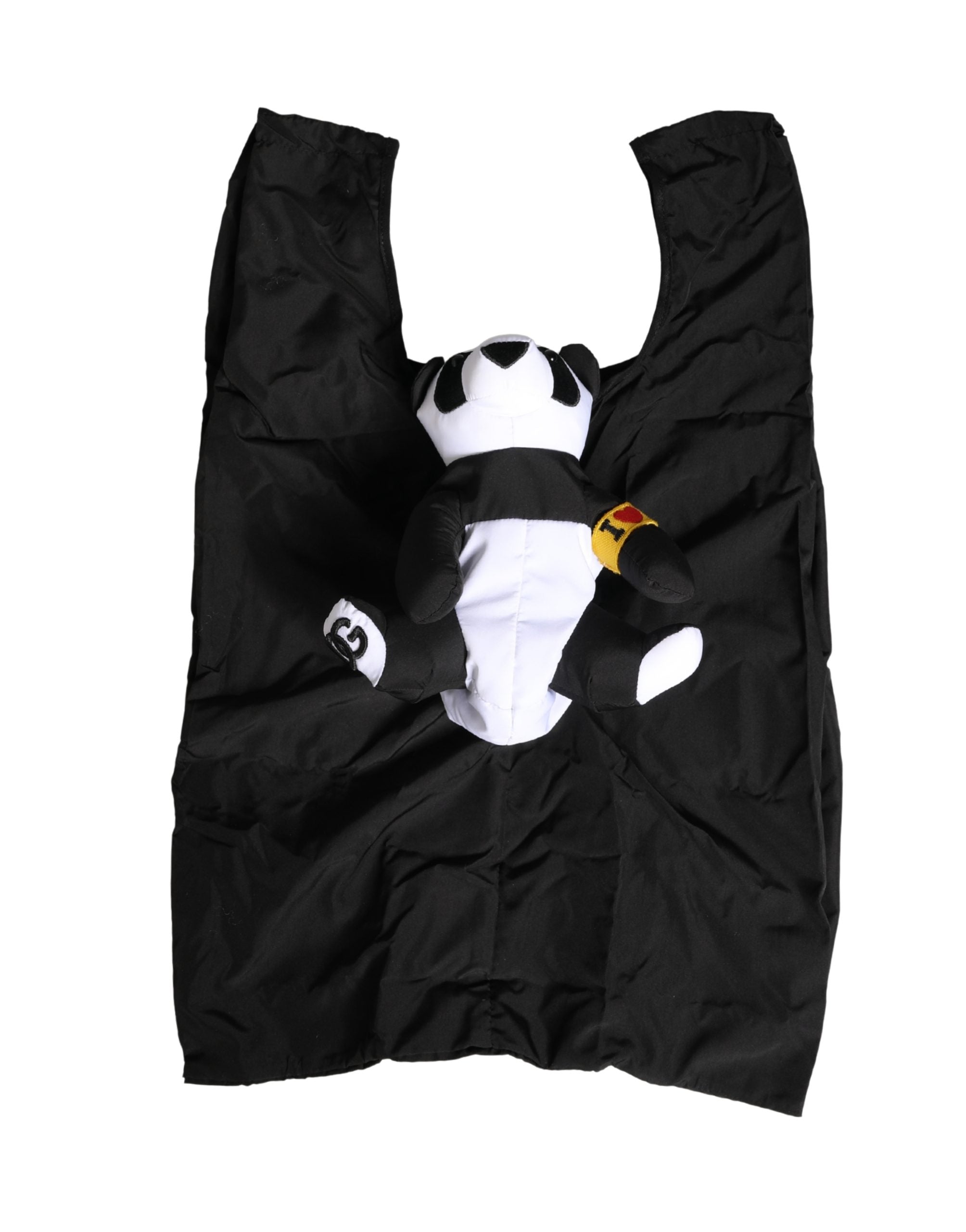 Dolce & Gabbana Men's Black Polyester Panda Fabric Tote Bag "Ecobag"