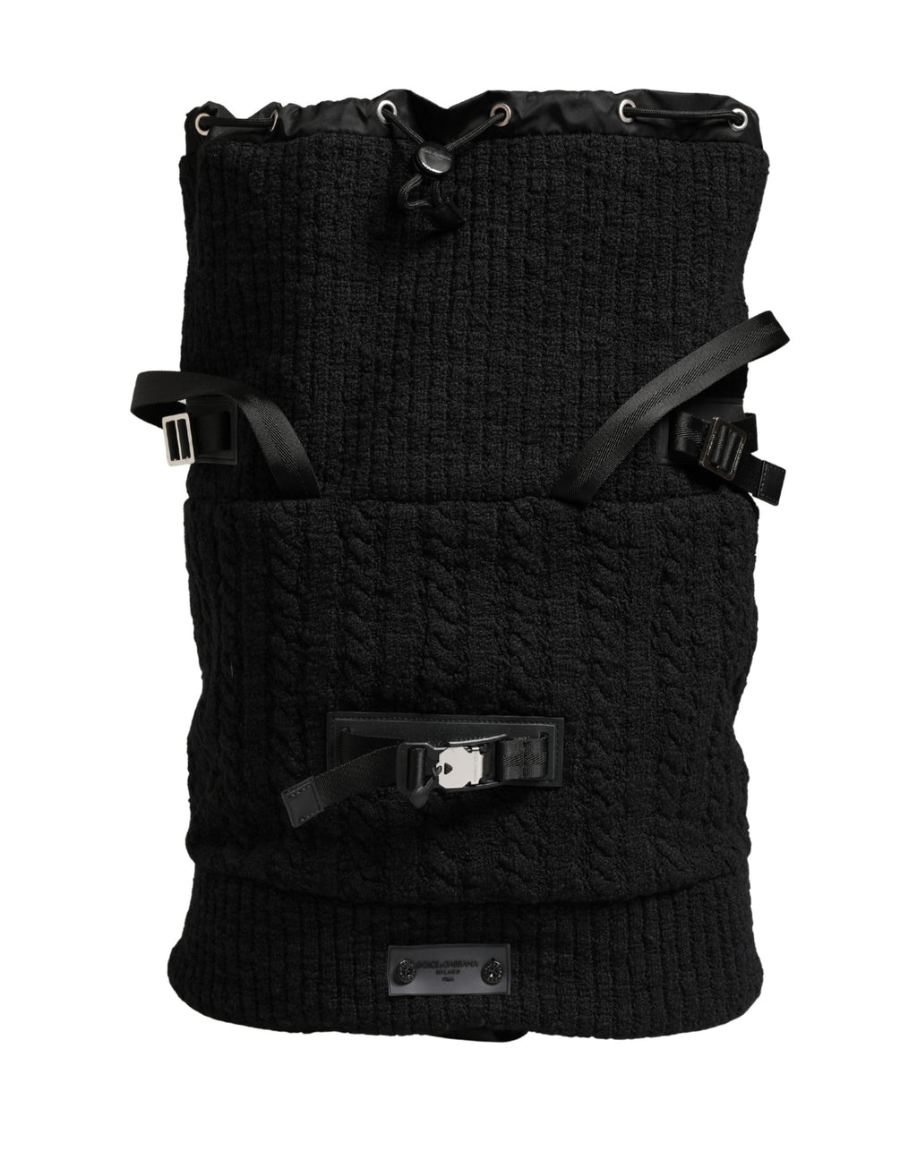 Dolce & Gabbana Black Travel Backpack in Jersey Wool Blend
