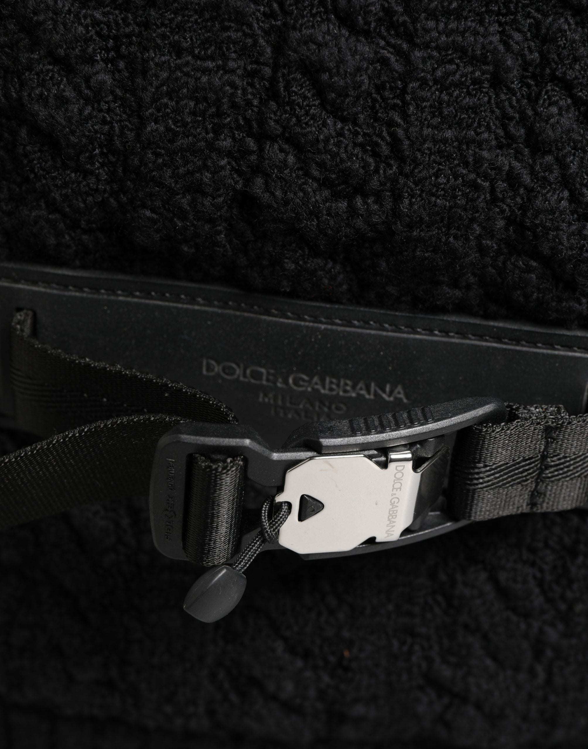 Dolce & Gabbana Black Travel Backpack in Jersey Wool Blend