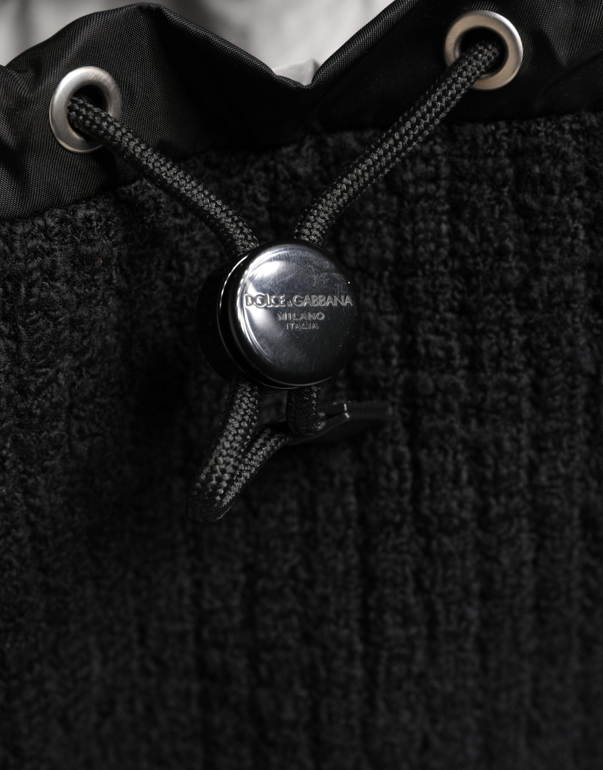 Dolce & Gabbana Black Travel Backpack in Jersey Wool Blend