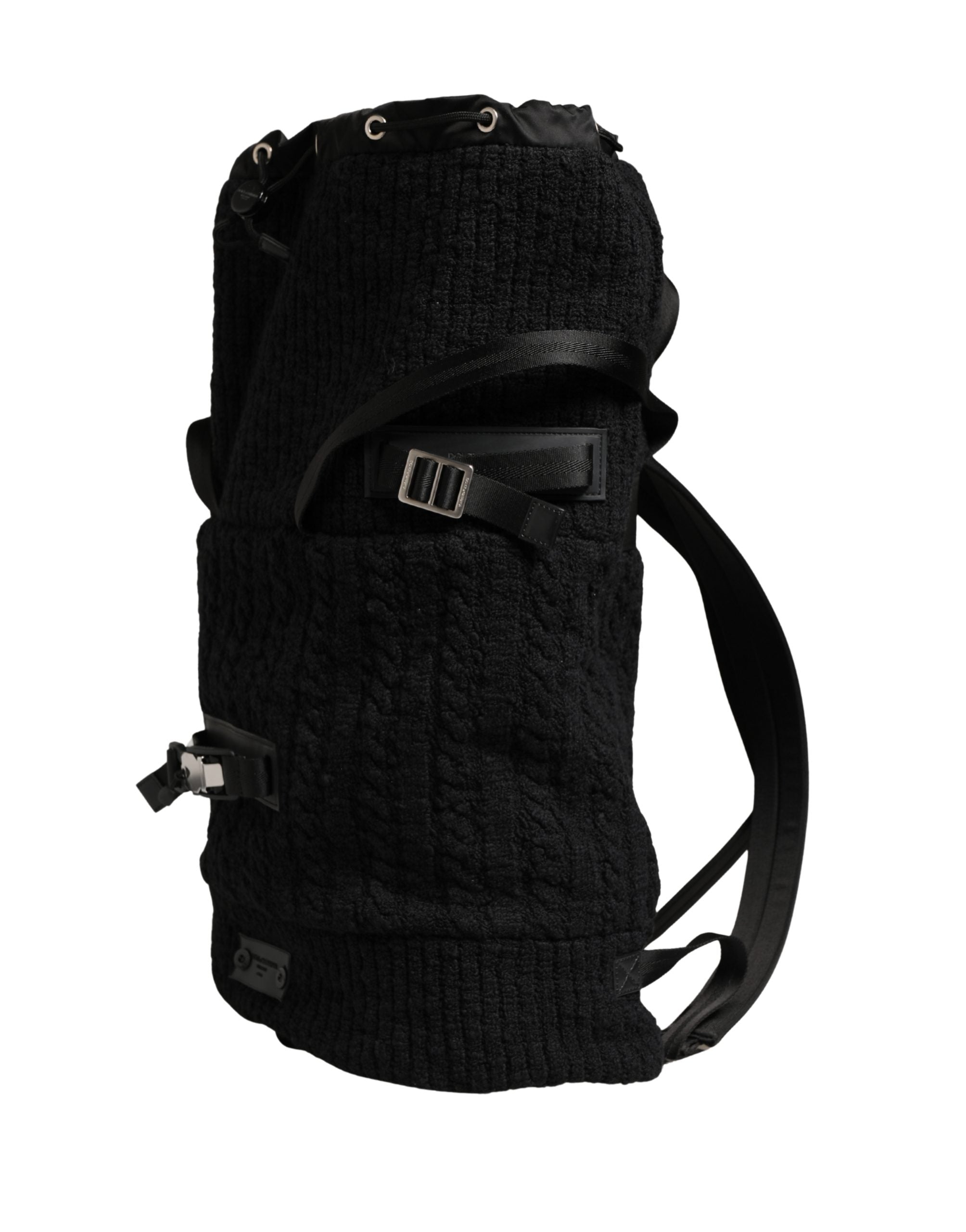 Dolce & Gabbana Black Travel Backpack in Jersey Wool Blend