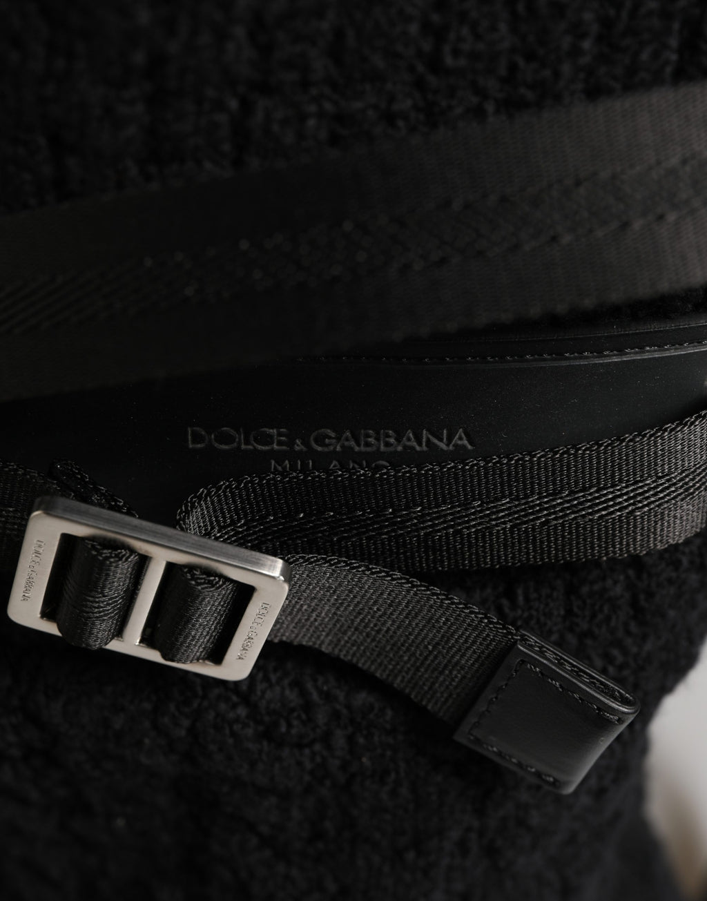 Dolce & Gabbana Black Travel Backpack in Jersey Wool Blend