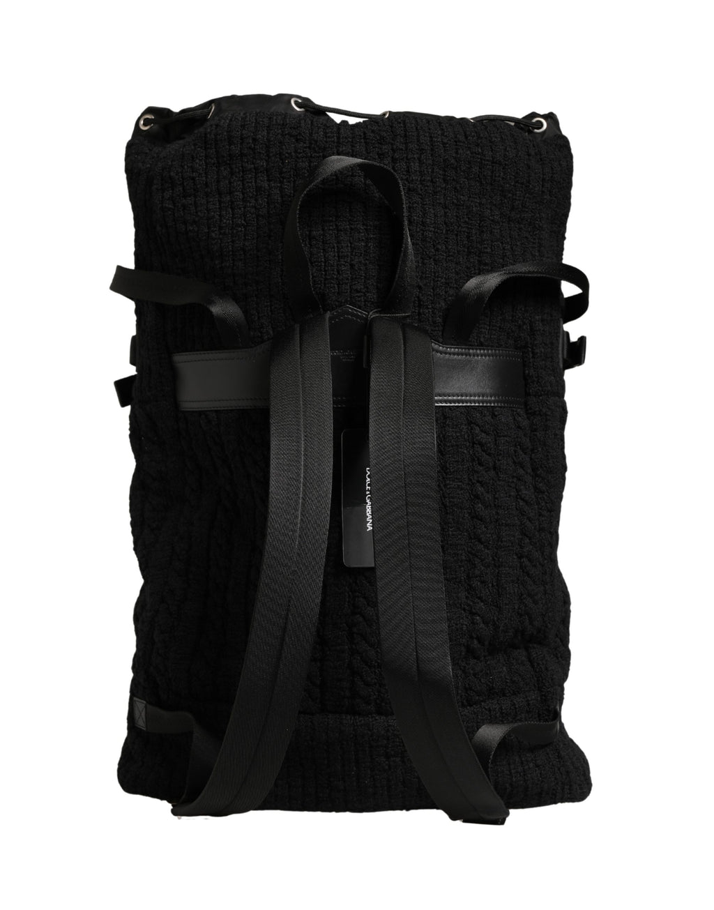 Dolce & Gabbana Black Travel Backpack in Jersey Wool Blend