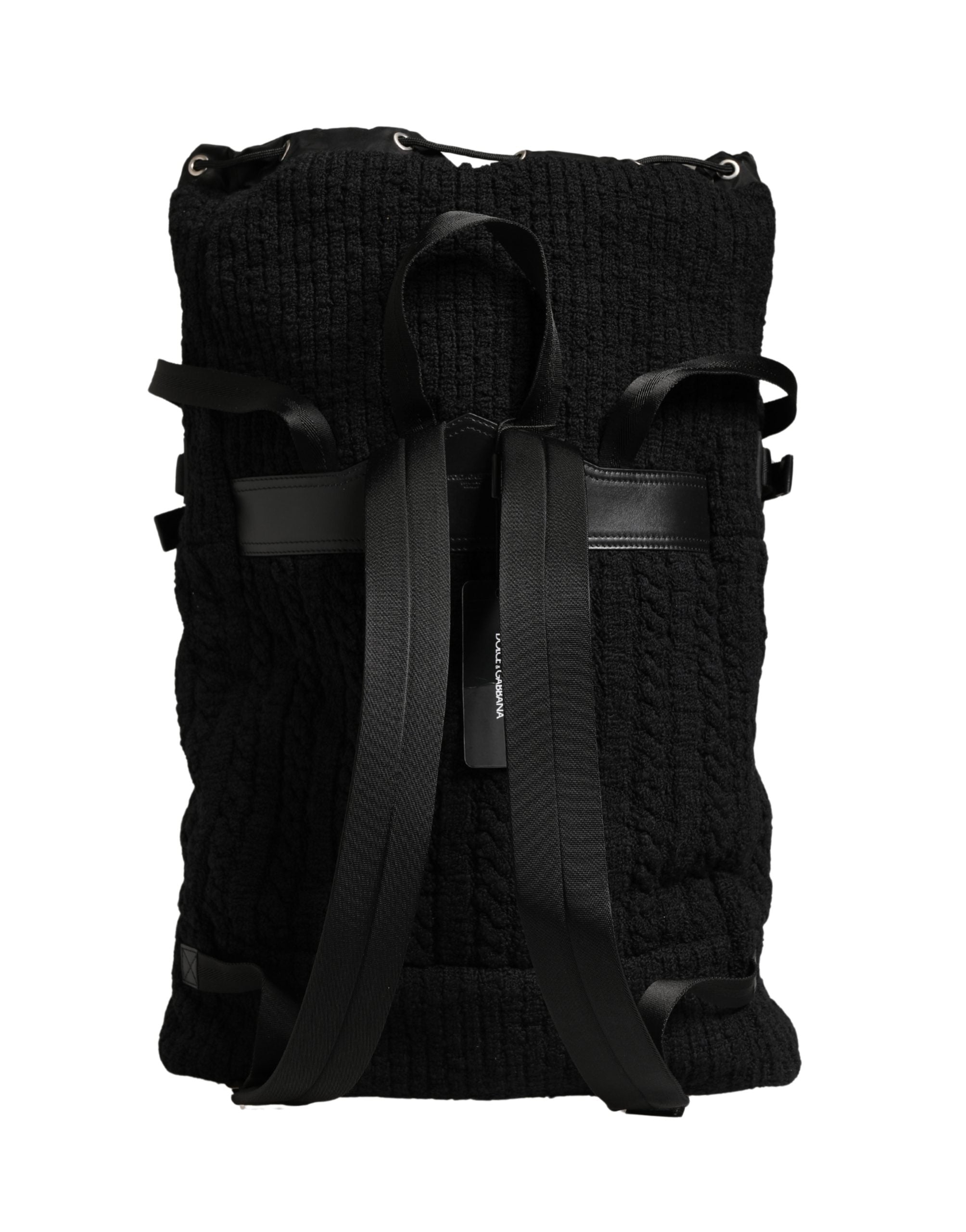Dolce & Gabbana Black Travel Backpack in Jersey Wool Blend