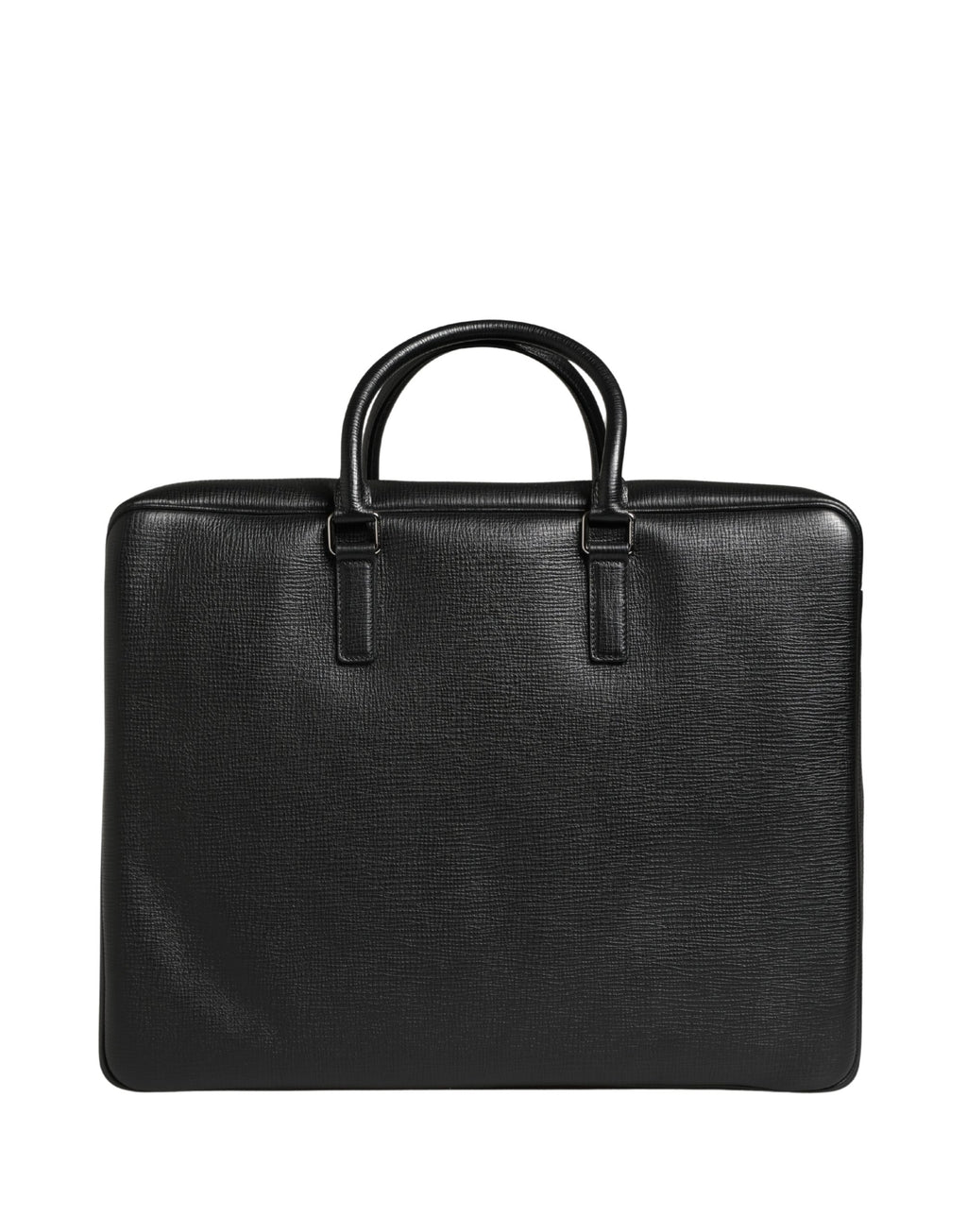 Dolce & Gabbana Schwarze Leder-Weekender-Tasche mit Auto-Applikation