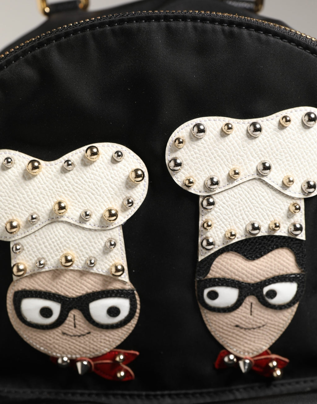 Dolce & Gabbana VULCANO Black Nylon Embellished #DGFAMILY Backpack Bag