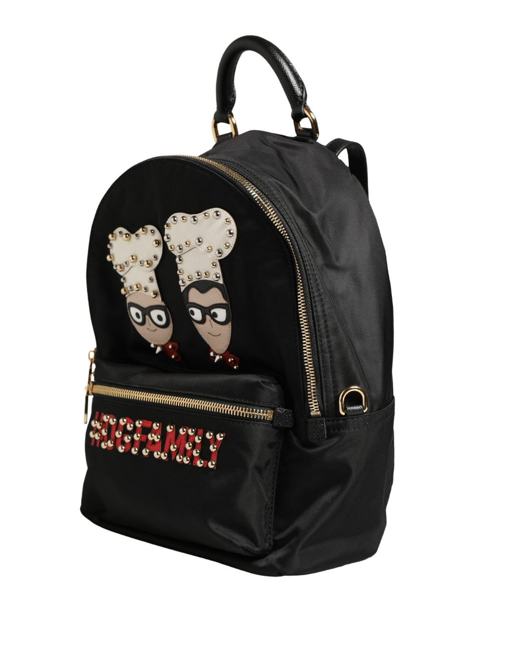 Dolce & Gabbana VULCANO Black Nylon Embellished #DGFAMILY Backpack Bag
