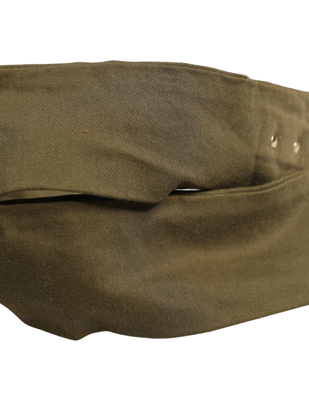 Ermanno Scervino Army Green Cotton Belt with Round Buckle Fastening