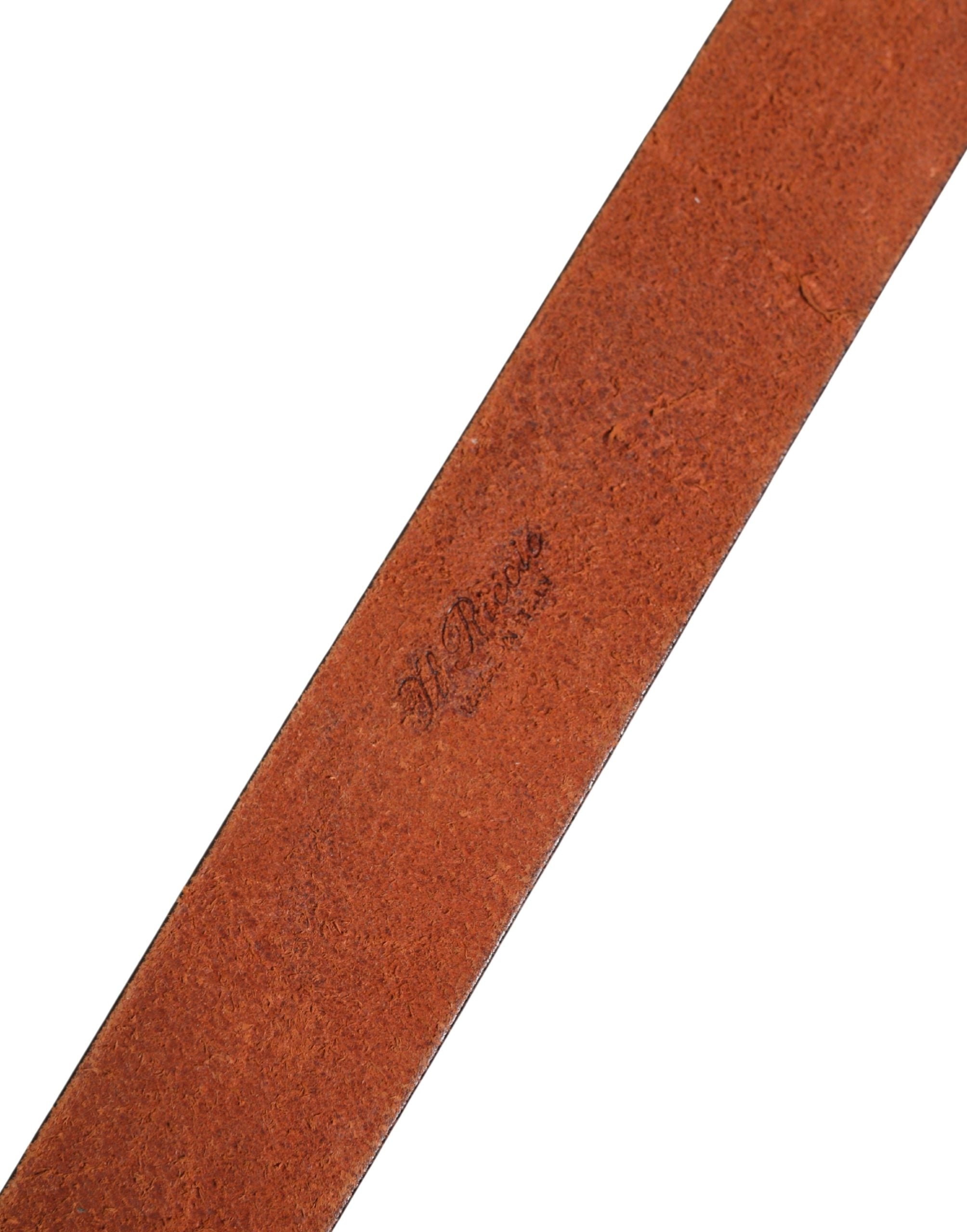 GF Ferre Bordeaux Wide Waist Leather Belt with Gold and Silver Buckle