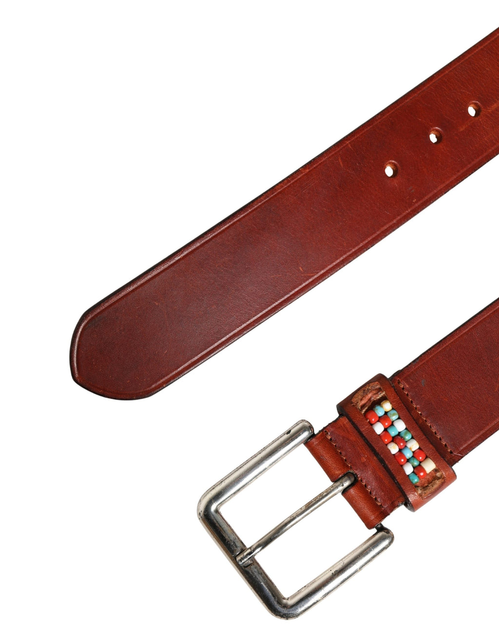 GF Ferre Bordeaux Wide Waist Leather Belt with Gold and Silver Buckle