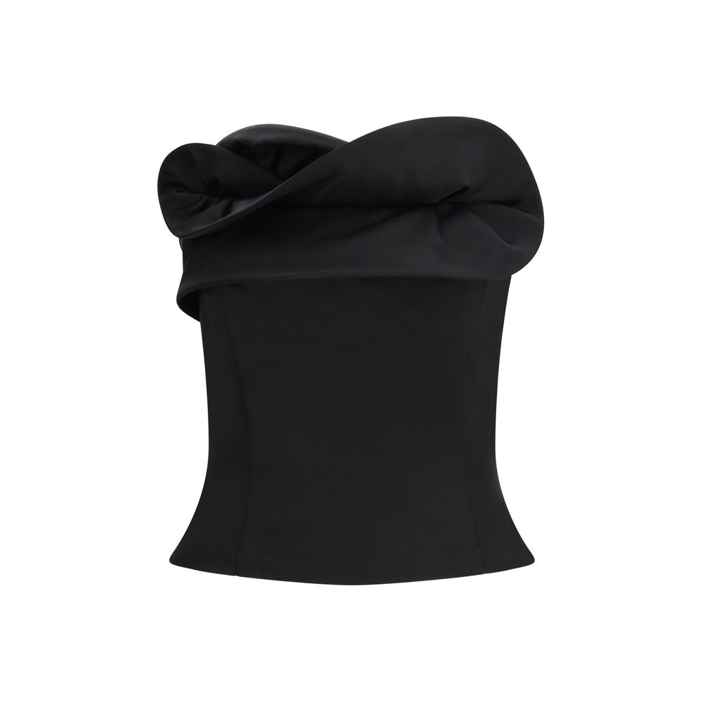 Magda Butrym Korsett aus schwarzer Fleece-Wolle