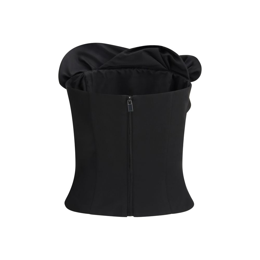 Magda Butrym Korsett aus schwarzer Fleece-Wolle