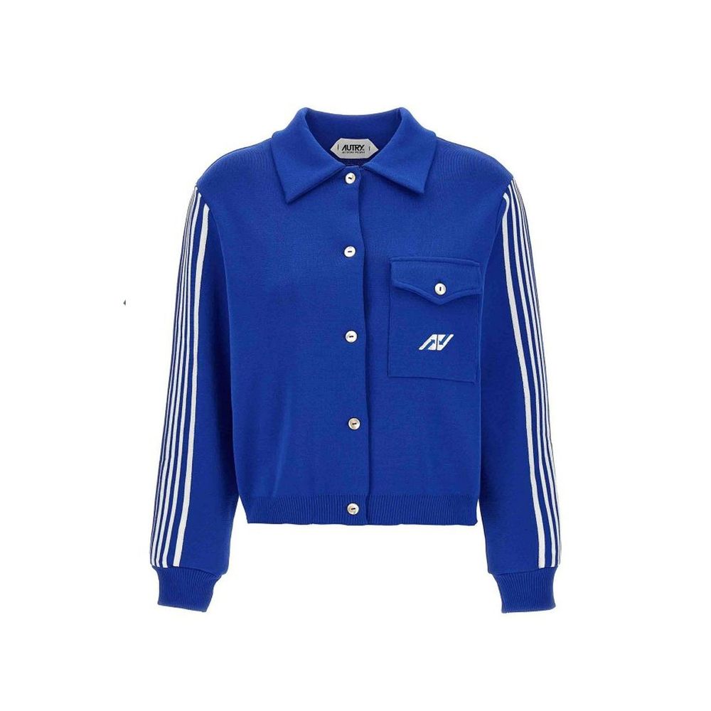 Autry Blauer Strickcardigan aus Nylon
