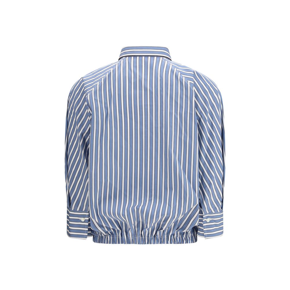 Brunello Cucinelli Blaues Baumwollhemd mit Muster