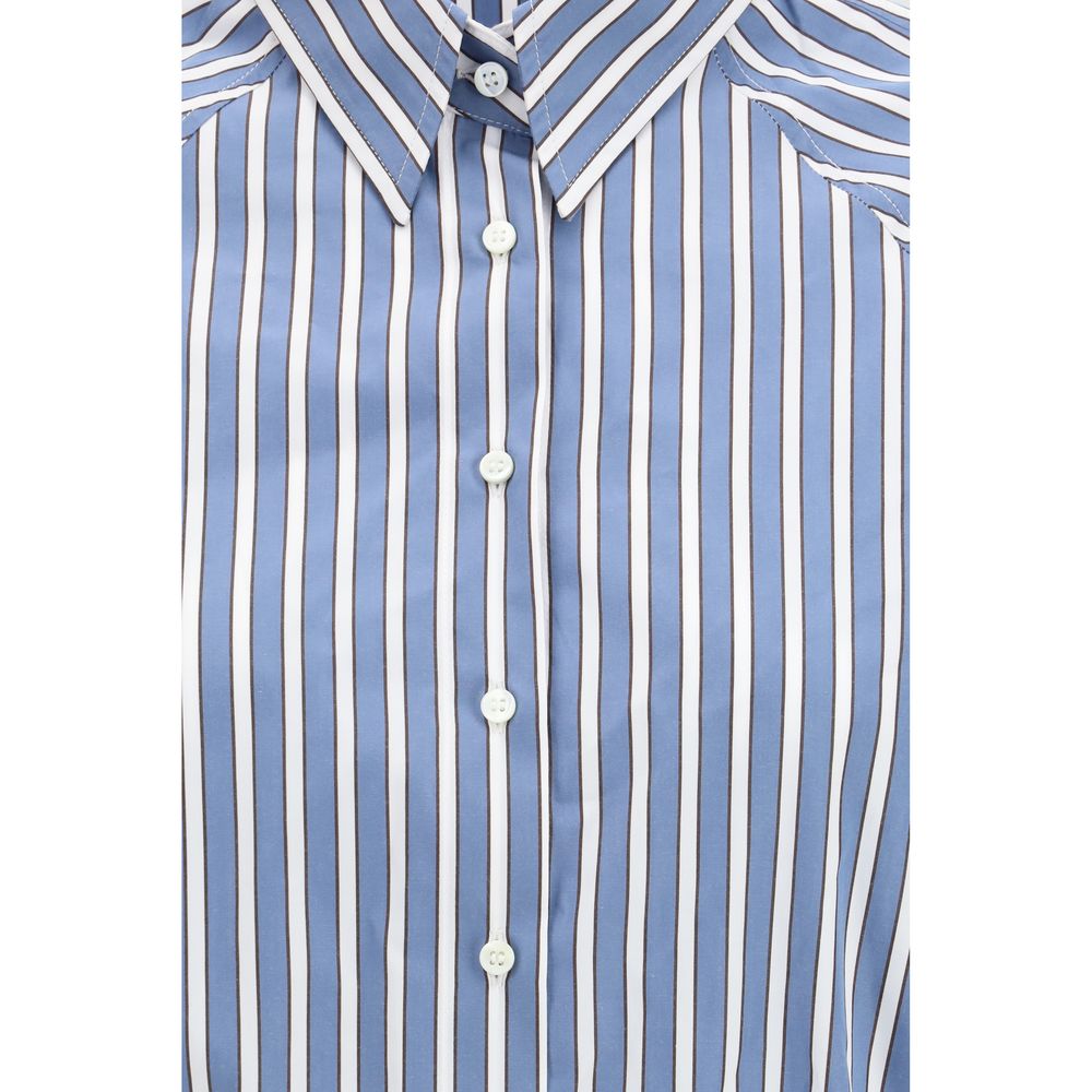 Brunello Cucinelli Blaues Baumwollhemd mit Muster
