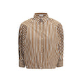 Brunello Cucinelli Hemd mit braunem Baumwollmuster