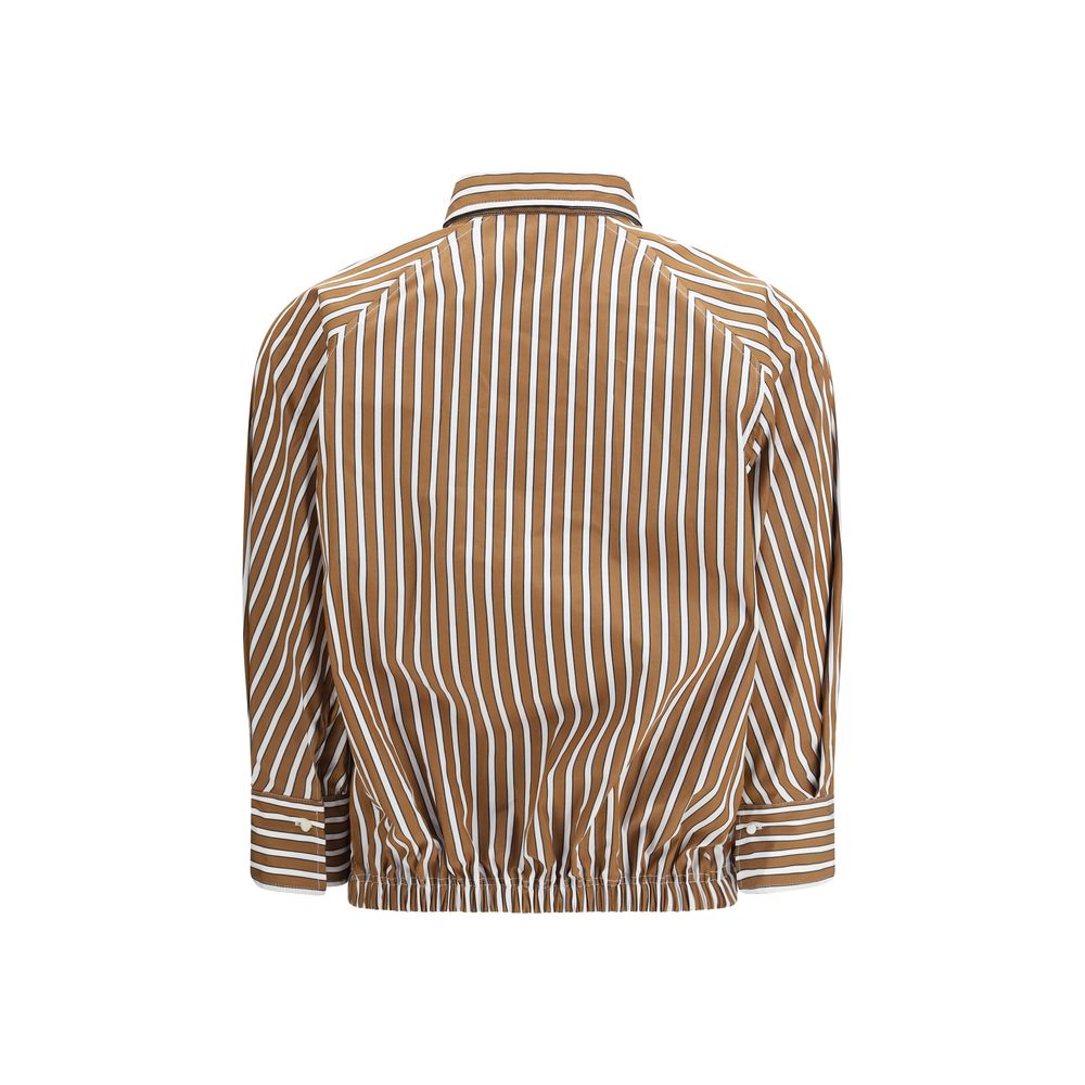 Brunello Cucinelli Hemd mit braunem Baumwollmuster