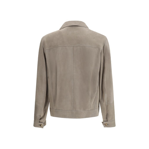 Brunello Cucinelli Zweifarbige Kalbslederjacke Bos Taurus