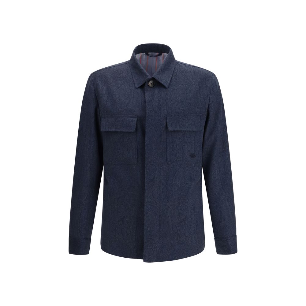 Etro Blauer Wollmantel