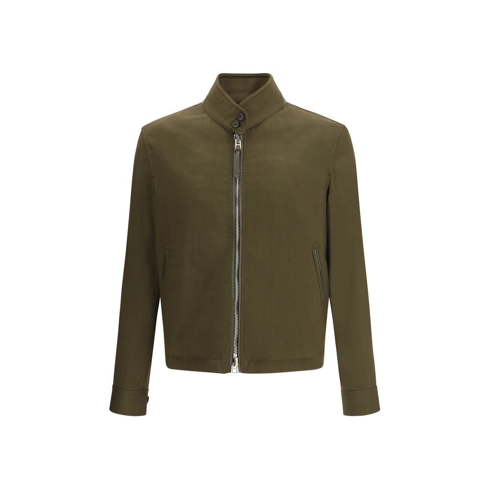 Tom Ford Zweifarbige Bikerjacke aus Fleece-Wolle