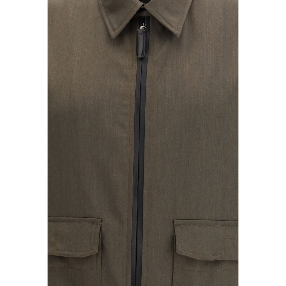 Brioni Two-Tone Wool Coat