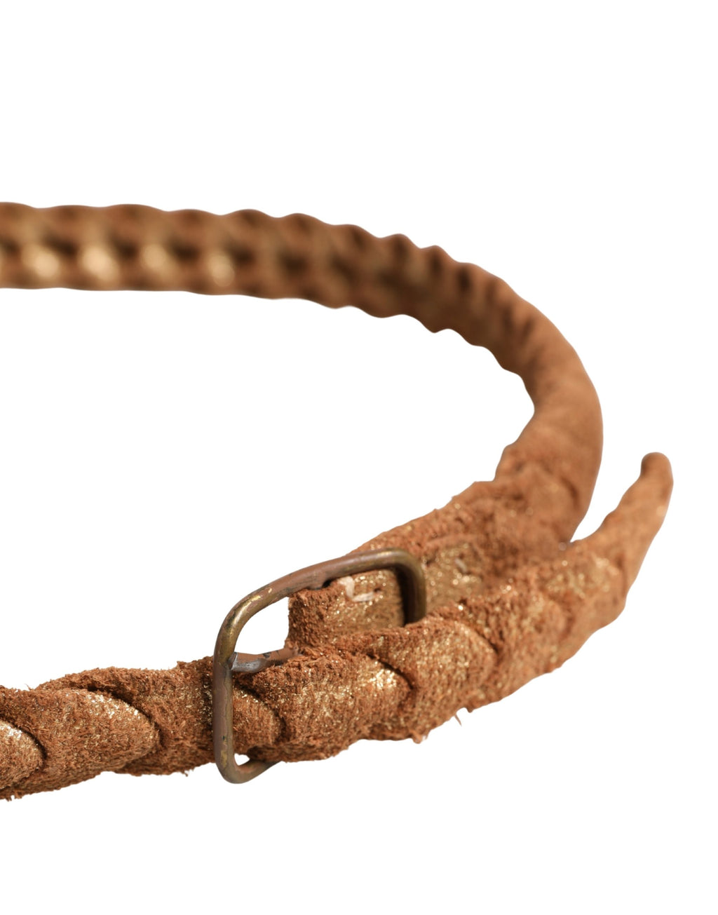 Ermanno Scervino Brown Leather Belt with Braided Metal Clasp