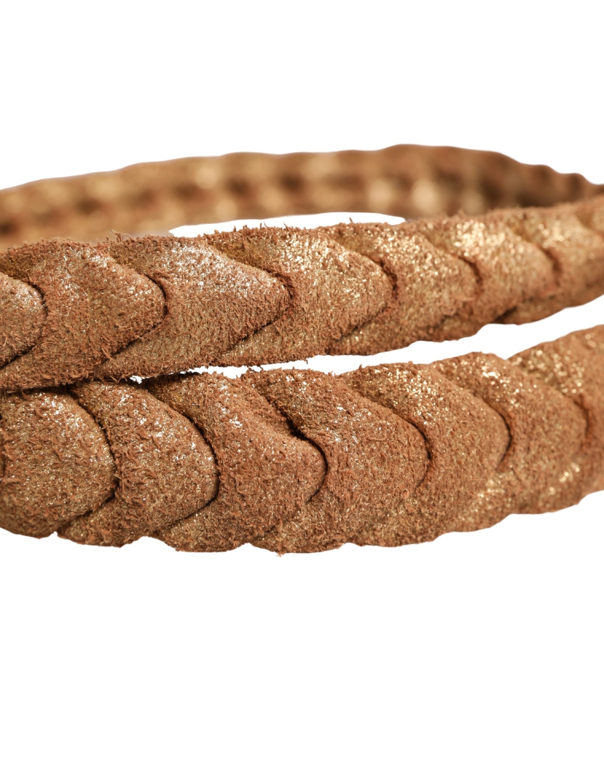 Ermanno Scervino Brown Leather Belt with Braided Metal Clasp