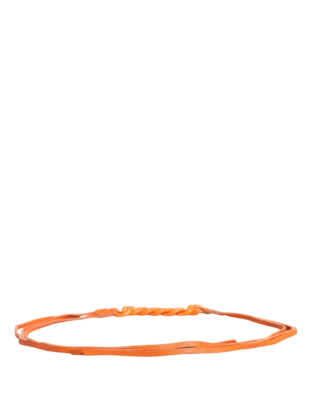 Scervino Street Orange Leder Gürtel mit Kettendetails und Metallschnalle