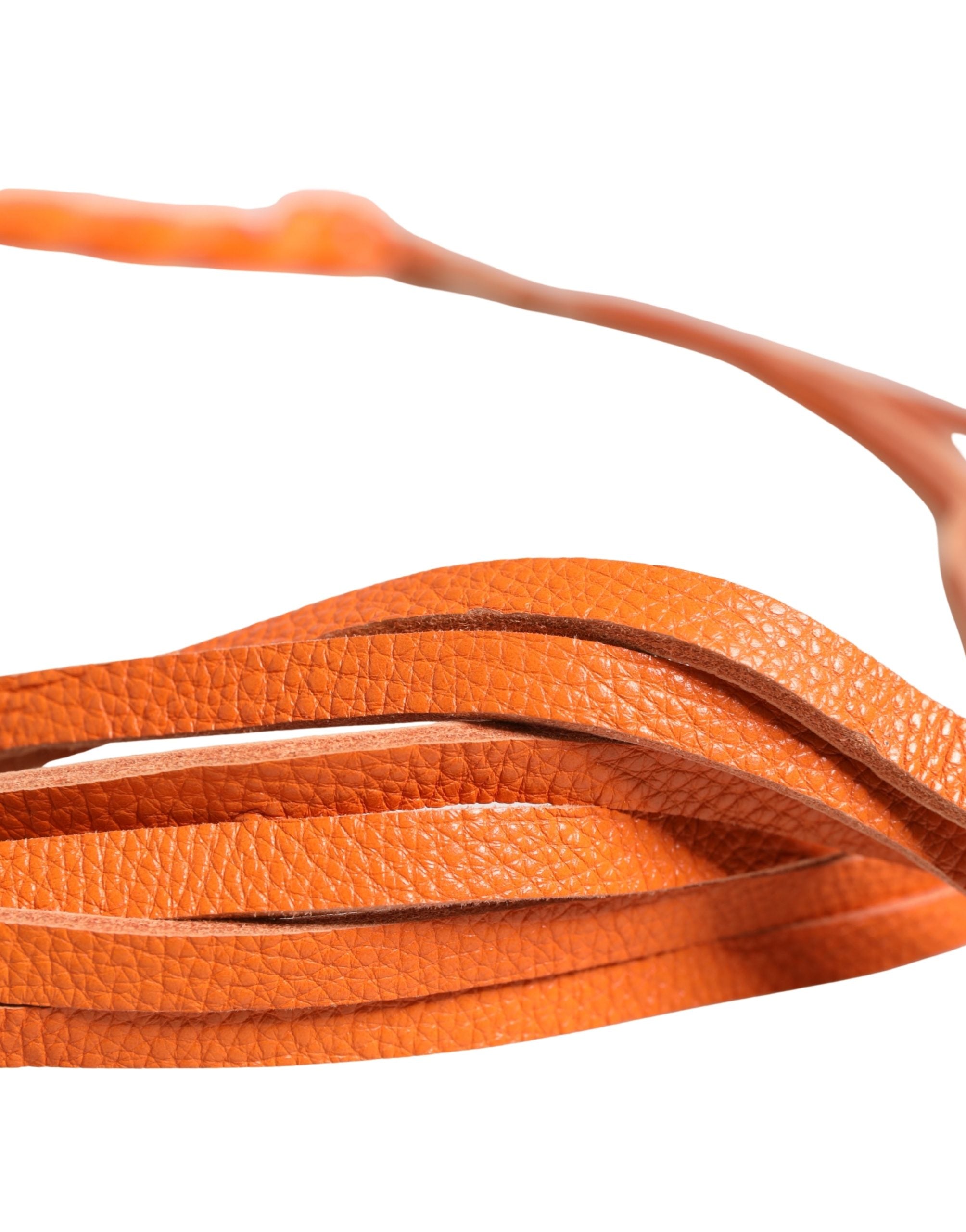 Scervino Street Orange Leder Gürtel mit Kettendetails und Metallschnalle