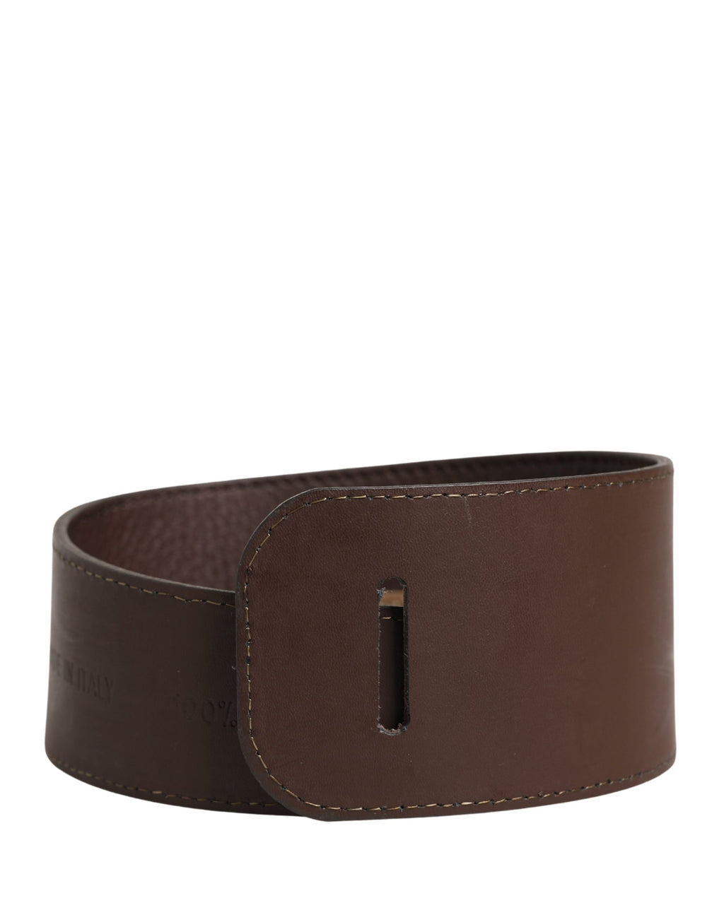 GF Ferre Brauner Gürtel aus echtem Leder mit breiter Logo-Taille für Damen