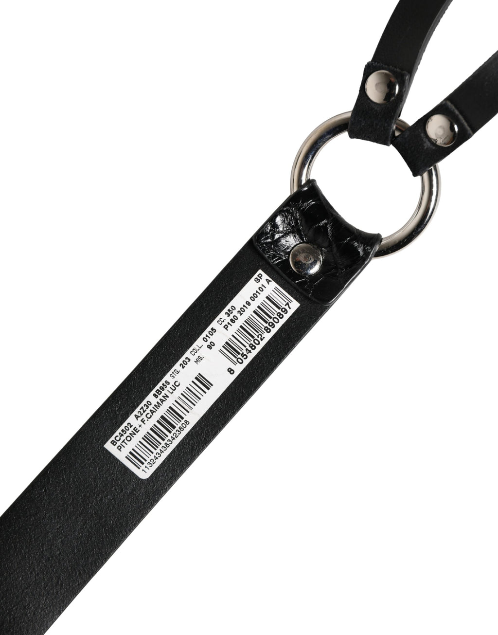 Dolce & Gabbana Black Exotic Leather Belt with Silver Metal Buckle