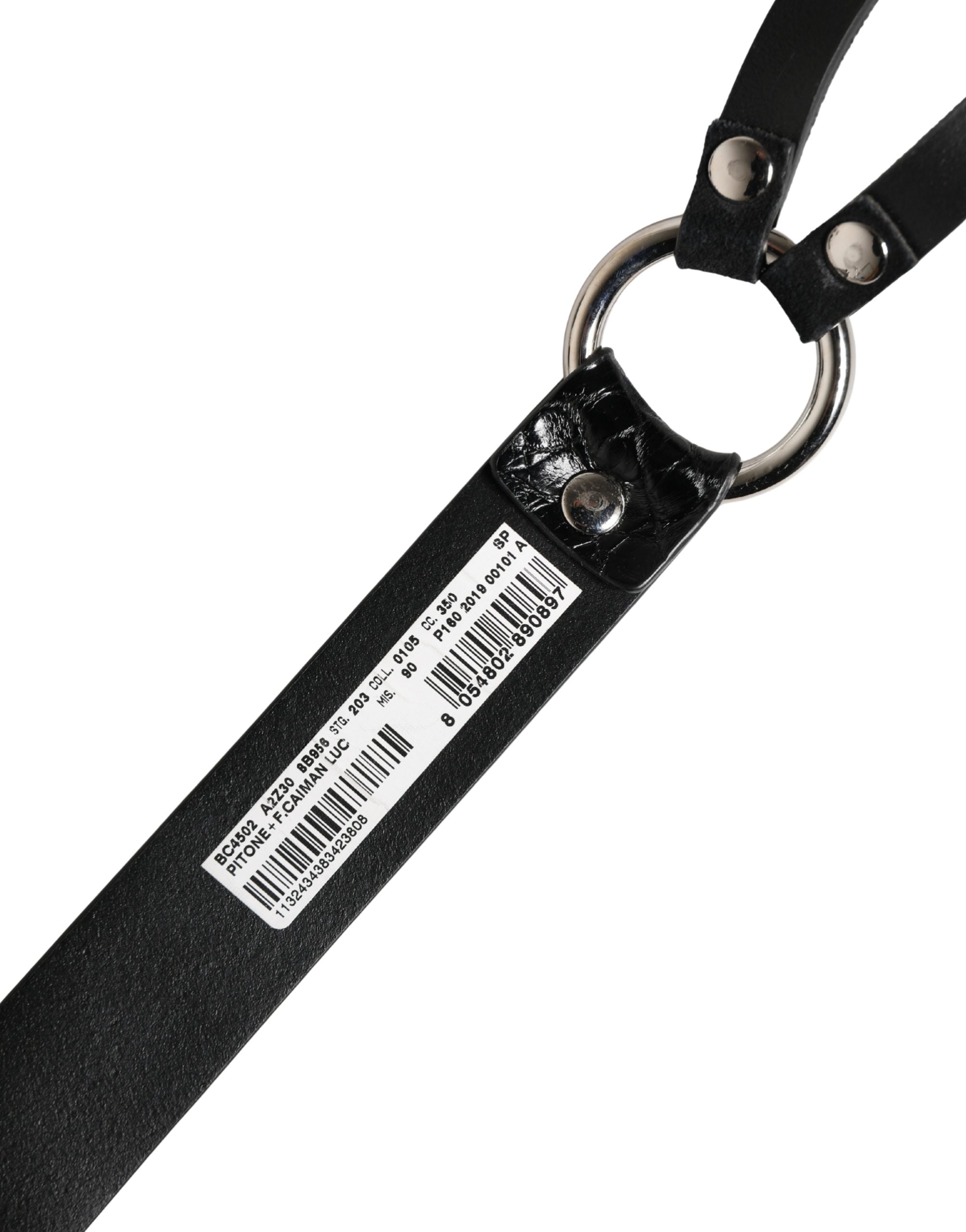 Dolce & Gabbana Black Exotic Leather Belt with Silver Metal Buckle