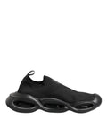 Dolce & Gabbana Schwarze Slip-On Wave Low-Top Sneaker Schuhe