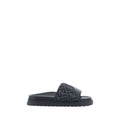 Fendi Graue Stoff-Sandalen