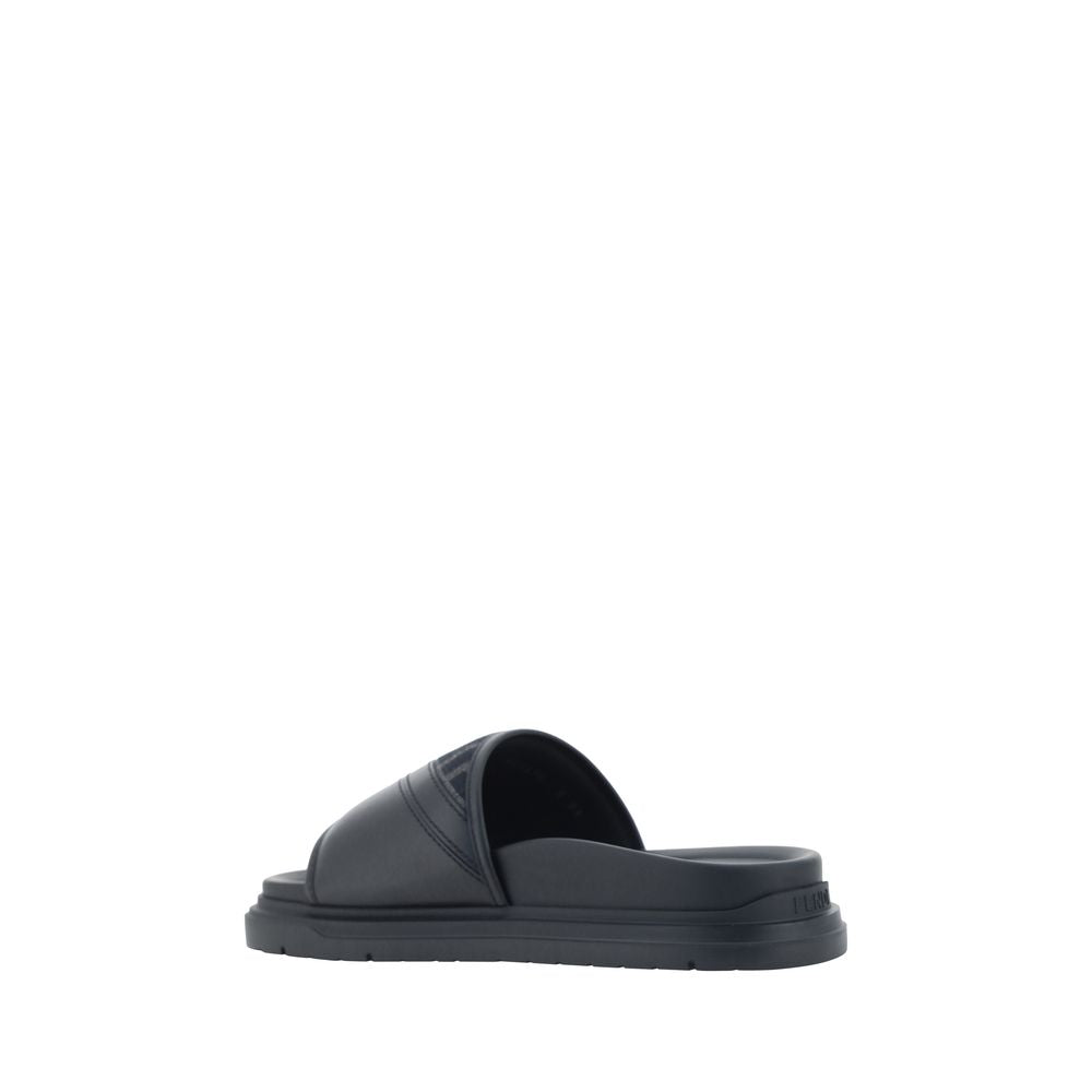 Fendi Graue Stoff-Sandalen